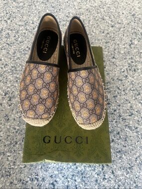 Curated Luxury Brown & Gold Logo Espadrilles